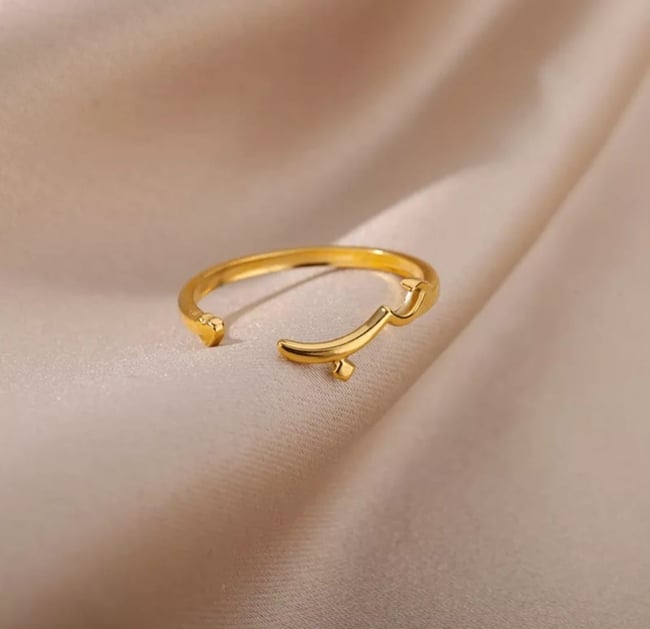 Stainless steel sale gold ring